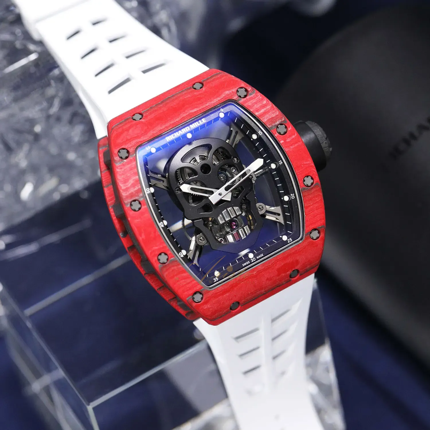 RICHARD MILLE レッドラバーベルト Richard Mille RM 07-01 Ladies' 'Racing Red' Carbon Red